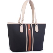 Nas Bag Kadın Omuz Çantası Spor Şık Ayarlanabilir Omuz Askılı  Siyah Kum Lacste (33X27X12 cm )