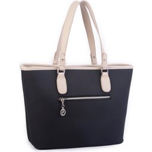 Nas Bag Kadın Omuz Çantası Spor Şık Ayarlanabilir Omuz Askılı  Siyah Kum Lacste (33X27X12 cm )
