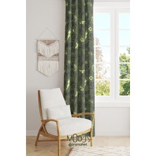 Moud's Urban Desenli Fon Perde Genç Odası Oturma Odası Süet Dijital Baskılı Ekstrafor Büzgü Tek Kanat