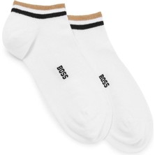 Boss Erkek Pamuklu Logolu Dokuma Kumaş Beyaz Çorap 50491192-100