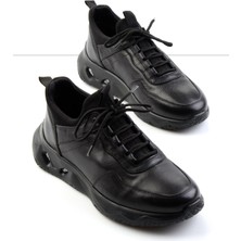 Bambi Siyah Deri Erkek Sneaker E01589463303