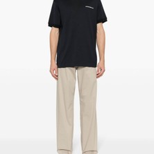 Erkek Marka Logolu Pamuklu Normal Kalıp Günlük Siyah1 T-Shirt 3D1T94 1JWZZ-0962