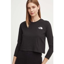The North Face Kadın L/s Sımple Dome Crop Tee Uzun Kollu Tişört %60 Pamuk Karışık Renk XL