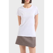 Armani Exchange Pamuklu Slim Fit Bisiklet Yaka Tshirt Kadın Tshirt 6DYT51 YJG3Z 1000