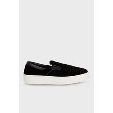 Emporio Armani Kadife Logolu Kalın Tabanlı Loafer Ayakkabı Bayan Ayakkabı X3Y007 XR235 00002