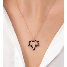 925 Ayar Gümüş Yaprak Model Kadın Kolye