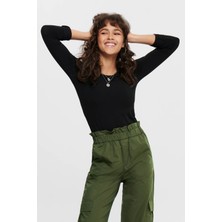 Only Kadın Siyah Basic Uzun Kollu T-Shirt Bluz - 15204712