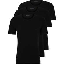 Erkek Pamuklu Marka Logolu 3' Lü Paket Günlük Siyah T-Shirt 50475284-001