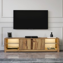 İnarch Dizayn Aydos Işıklı, Cam Raflı Tv Ünitesi, Kapaklı Tv Sehpası, Ev-Ofis