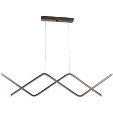 Modavize Victoria Modern Tasarım Yatak Odası Salon Mutfak Yemek Masası Kahverengi Beyaz Ledli 2'li Avize