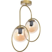 Modavize Simon Modern Salon Mutfak Yatak Odası Hol Gövde Cam 2'li Avize