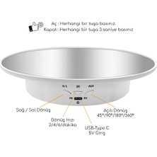 Gdx Tuta-20 Ayna Yüzeyli 20 cm Turn Table - Döner Stand - Döner Tabla