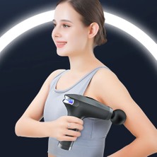 CoverZone Şarjlı Masaj Aleti Uzun Sap Tasarımı Led Ekranlı 30w Güçlü Motor Derinlemesine Masaj Spor Fitness Veya Yoğun Çalışma Sonrası Rahatlatıcı Etki Hb-005