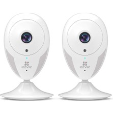 Ezviz 2 Paket Wifi Mini Kablosuz Güvenlik Kamerası 1080P, Gece Görüş, Hareket Algılama, 2 Yönlü Ses