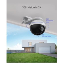 Ezviz 2k Dış Mekan Otomatik Takip Kamerası: 360° Görünüm Yapay Zeka Algılama Renkli Gece Görüşü