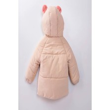 Yeni Sevimli Oyuncak Baby Tavşanlı-Içi Kürklü Soft Kumaş Cepli Kapüşonlu Çocuk Kışlık Mont-Kaban