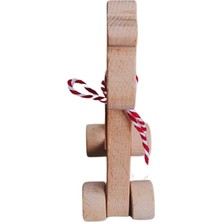 Gg Toys - Montessori Doğal Ahşap Tekerlekli Oyuncak - Zürafa