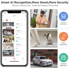 G-Homa Dış Mekan Güvenlik Kamerası, Güneş Panelli, Kablosuz Wi-Fi Kamera, Pır Hareket Sensörü