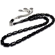 Tesbih Rüyası Erzurum Oltu Taşı Tesbih Gümüş Kamçılı 5mm Kapsül Kesim Model