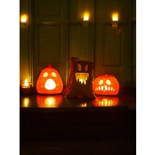 Megart3d Cadılar Bayramı 3'Lü Set - 2 Bal Kabağı Ve 1 Ağaç, Halloween Dekor, Tealight Mumluk