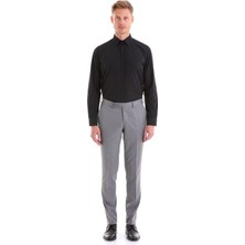 Hatemoğlu Erkek Siyah Slim Fit Pamuklu Uzun Kollu Gömlek