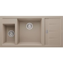 Real Stone Aspendos Cappuccino 1,5 Gözlü Granit Eviye (P022-KAP)