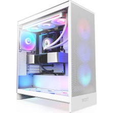 Nzxt H7 Flow (2024) CM-H72FW-R1 Rgb White Tempered Glass USB 3.2 Atx Mid Tower Kas