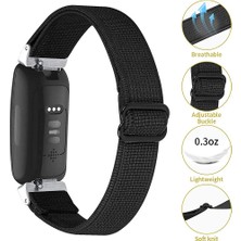 Faith Fitbit Inspire 2 Için Akıllı Saat Kordonları, Elastik Ayarlanabilir (Siyah) (Yurt Dışından)