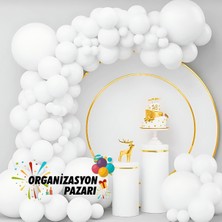 Balon Seti Pastel Beyaz 100 Lü Balon Zinciri Seti