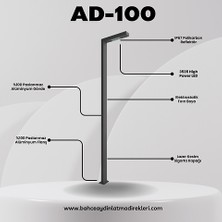 Quark Lighting Özel Reflektörlü Bahçe Aydınlatma Direği Antrasit AD100