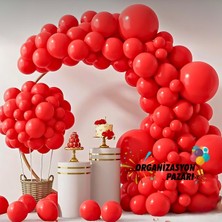Balon Seti Pastel Kırmızı 100 Lü Balon Zinciri Seti