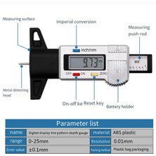 Faith 0-25MM/1 Inç Taşınabilir Lastik Diş Derinliği Ölçer Lastik Sırtı Denetleyicisi (Yurt Dışından)
