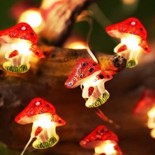 Mushroom Fairy String Lights LED Mantar Işıklar 3 Metre 30 LED