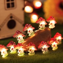 Mushroom Fairy String Lights LED Mantar Işıklar 3 Metre 30 LED