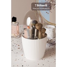 Beyaz ECB Home 7 Bölmeli Makyaj Organizeri Fırça Düzenleyici Sağlığa Uygun Kullanım Alanı