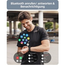 Akıllı Saat Telefon Fonksiyonlu, Kalp Atış Hızı Uyku Monitörlü Fitness