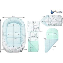 Medi Partners 5 Parça Bebek Yuvası Seti - %100 Pamuk - Hipoalerjenik - Ayarlanabilir - Yumuşak Vatkalı