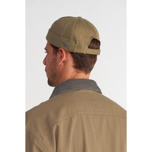 Külah Koyu Kahve  Pamuk Cap Docker Şapka Cırtlı