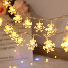LED Snowflake String Lights 6 Metre Kar Tanesi LED Aydınlatma