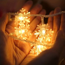 LED Snowflake String Lights 6 Metre Kar Tanesi LED Aydınlatma
