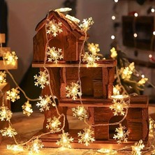 LED Snowflake String Lights 6 Metre Kar Tanesi LED Aydınlatma