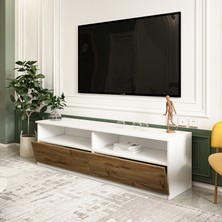 İnarch Dizayn Centra Kapaklı Tv Sehpası,tv Ünitesi Beyaz-Kilim, Ev-Ofis