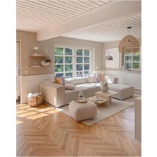 Gana 4 Modül Köşe Koltuk Beyaz Keten