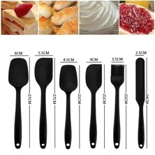 Rosemor 6'lı Silikon Spatula Fırça Seti Pratik Yemek Hazırlık  Kaşık Bıçak Spatula Servis Seti Sıyah