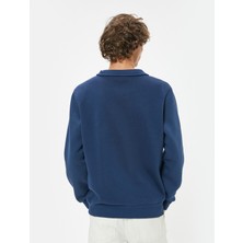 Koton Yarım Fermuarlı Yaka Sweatshirt Uzun Kollu Şardonlu Pamuk Karışımlı