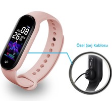 Polosmart PBS115 Adım Sayar Uyku Takip Müzik Kontrol Spor Mod Bluetooth Akıllı Saat Bileklik Pembe