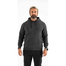 Longberg Erkek 3 Iplik Şardonlu Kapüşonlu Basic Sweatshirt