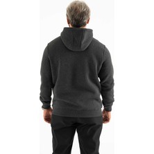 Longberg Erkek 3 Iplik Şardonlu Kapüşonlu Basic Sweatshirt