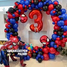 Balon Seti Siyah-Mavi-Kırmızı 100 Lü Balon Zinciri Seti