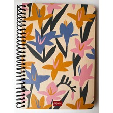 Colornote Papirüs Defter, Spiralli, Çiçek Desenli, Sert Kapaklı, Çizgili Defter, 16 x 23 Cm, 100 Yaprak
